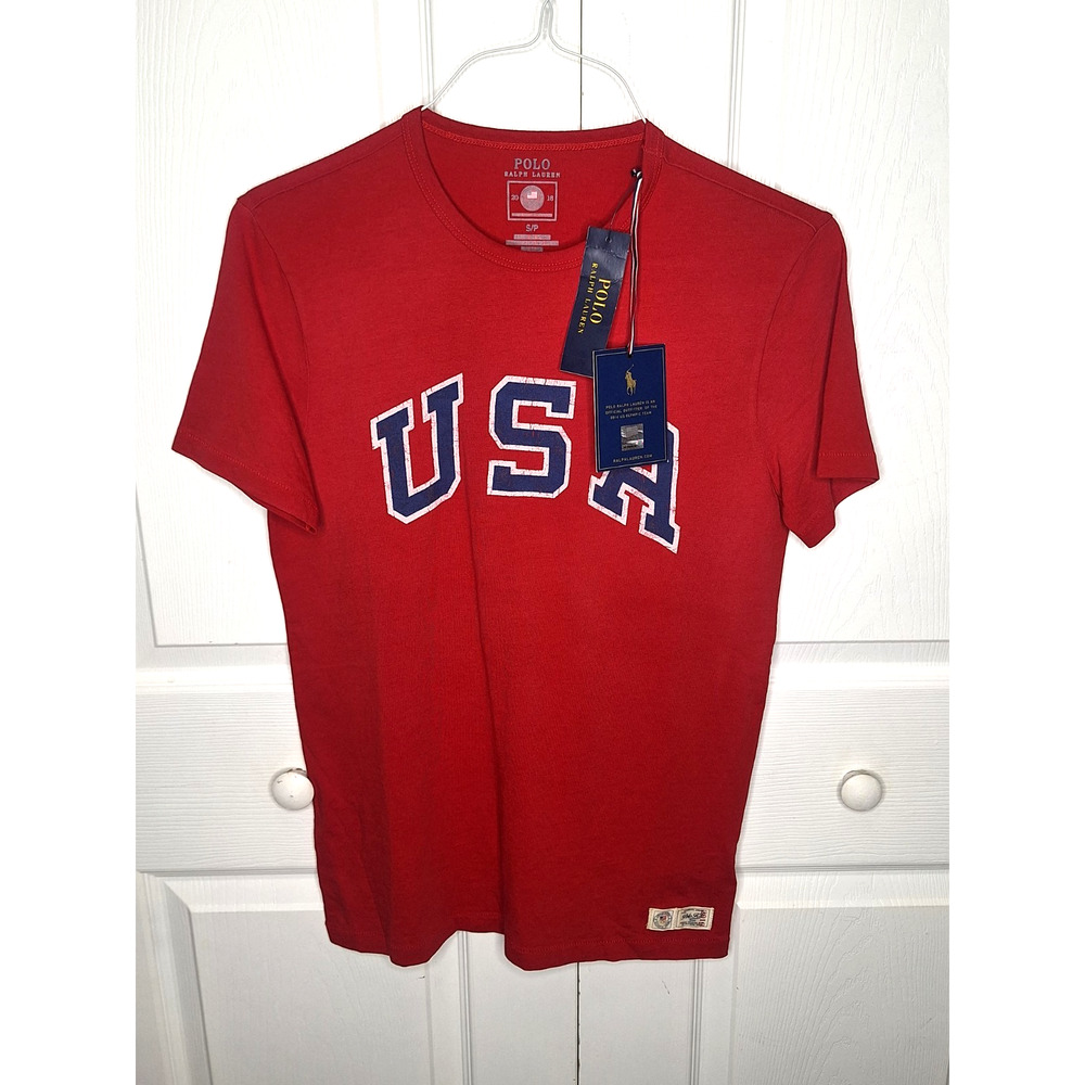 Polo Ralph Lauren Red Team USA 2016 Olympics Rio T-Shirt size Small Men's